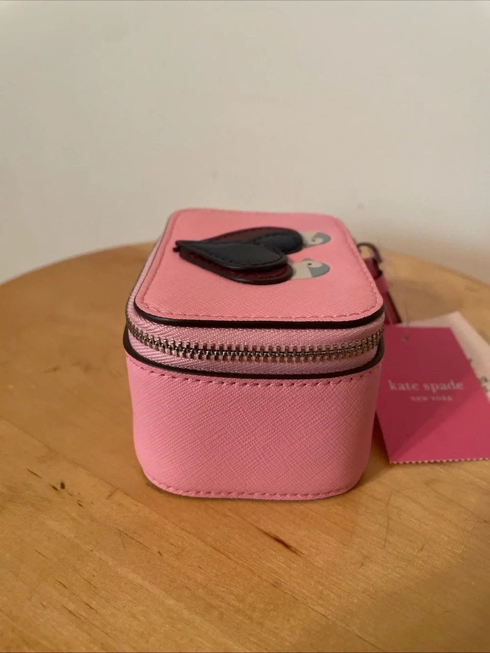kate spade Pink “Love Birds” Heart Zip Jewelry Case NWT 💕 Rare Item